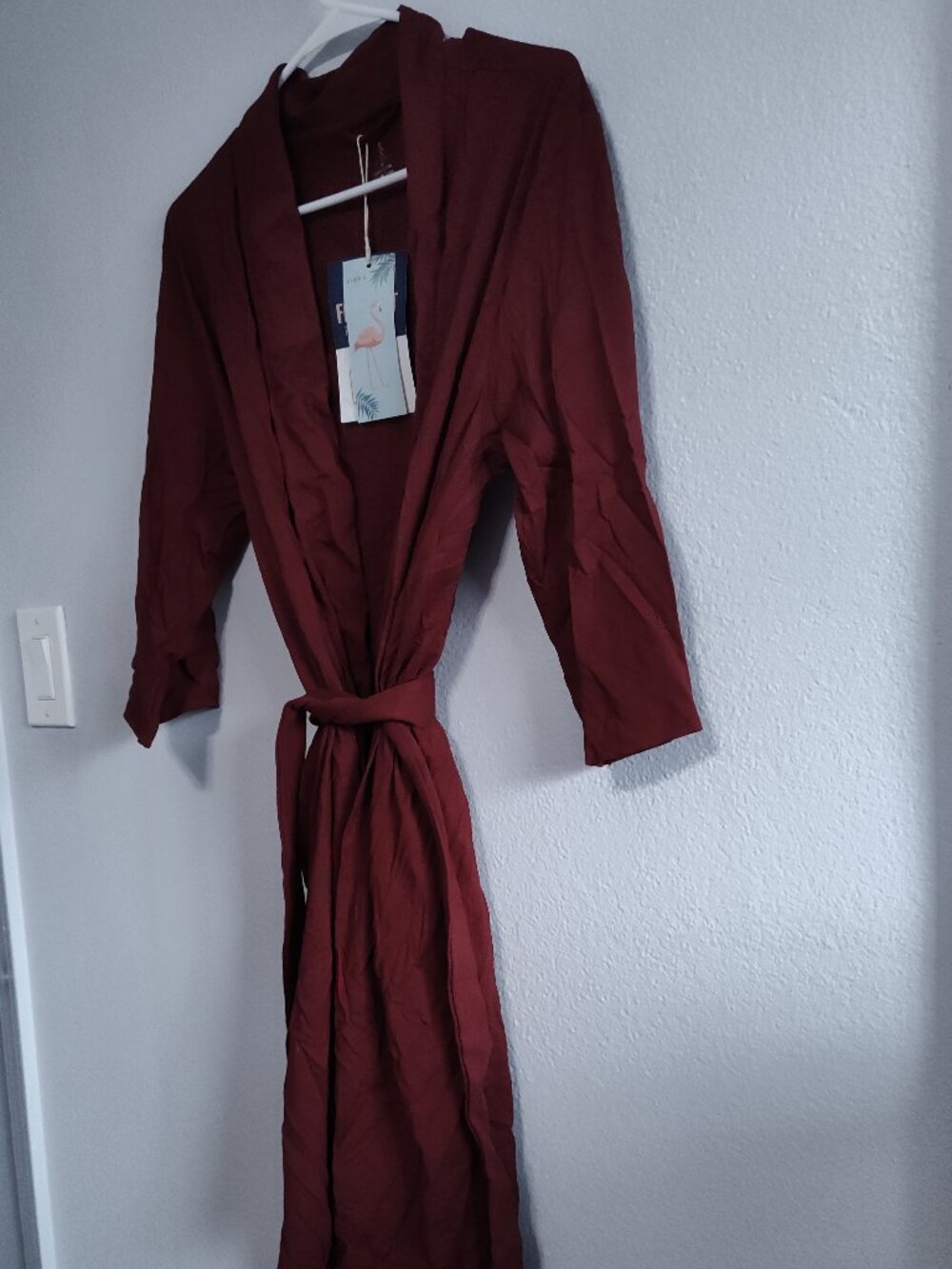 NWT Sioro 100% cotton burgundy red womens robe new with tag